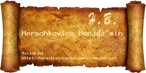 Herschkovics Benjámin névjegykártya